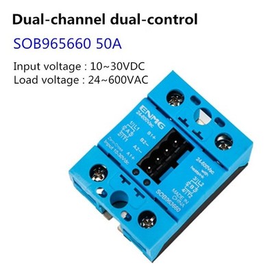 Dual control single phase solid state relay SOB965660 50A DC-AC 10~30VDC *cm