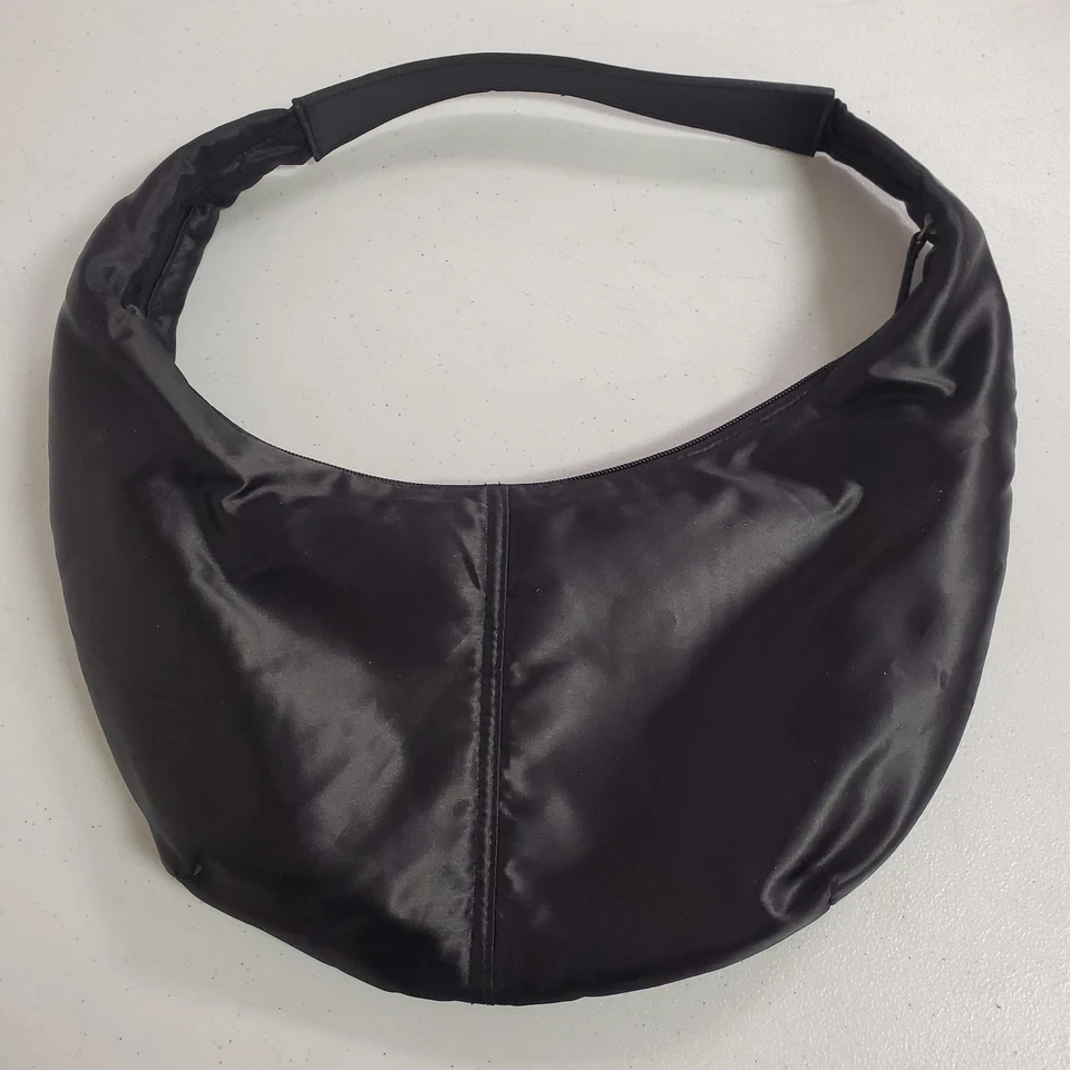 Винтажный Lei женщин Y2K азиатский вышитый полумесяц атласная ручная сумка черный Coachella - Изображение 3 из 4