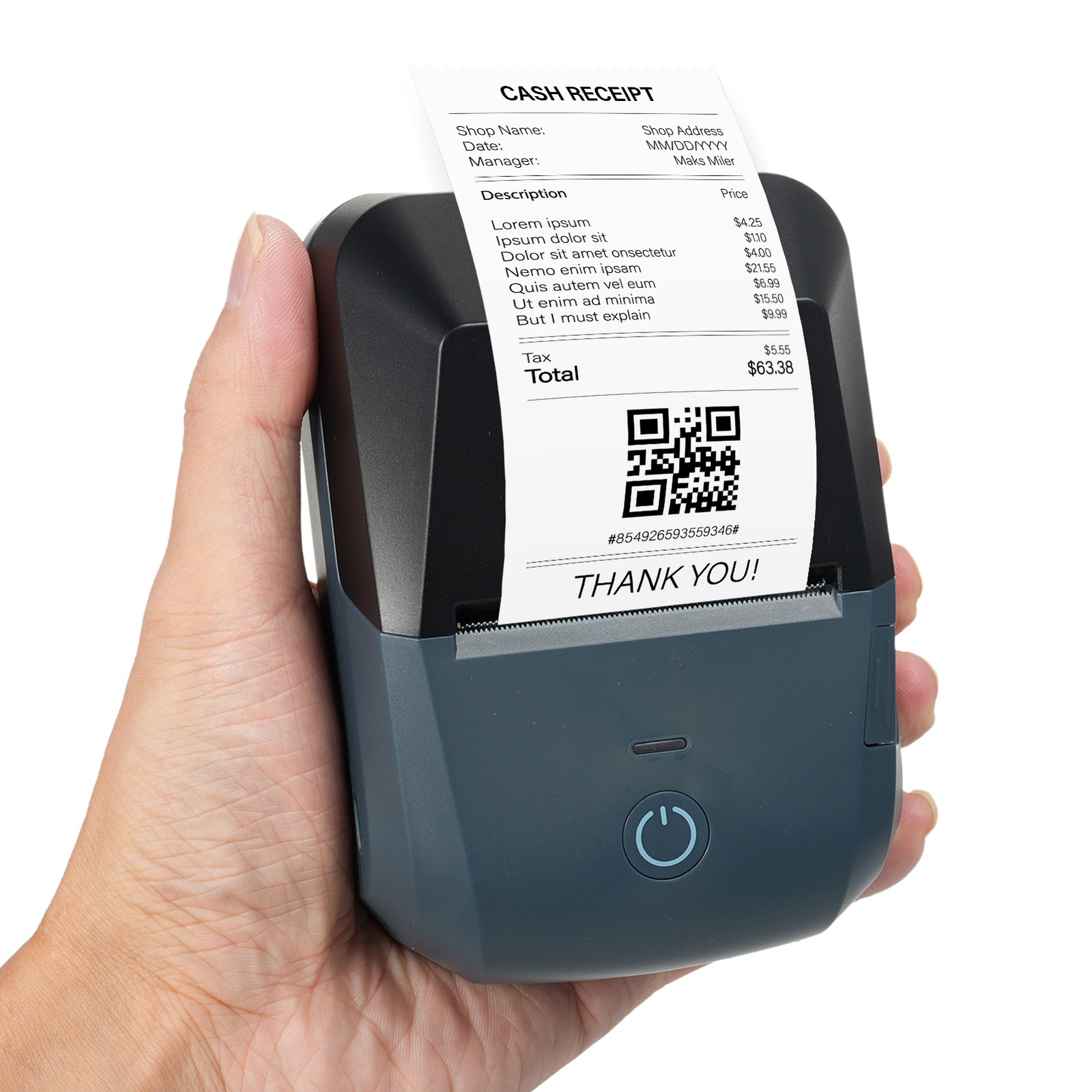 .Portable Receipt Printer 58mm Mini Thermal Label Maker Wireless BT USB