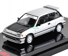 BN HobbyJapan 1:64 1984 Silver Carbon CIVIC Si E-AT Model Diecast Metal Car