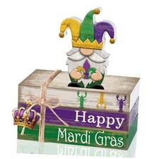 4 Pcs Mardi Gras Decorations Wooden Mardi Gras Table Centerpiece Crowns