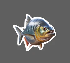 Piranha Sticker Fish Animal Outdoor Wildlife Nature Gift Waterproof NEW