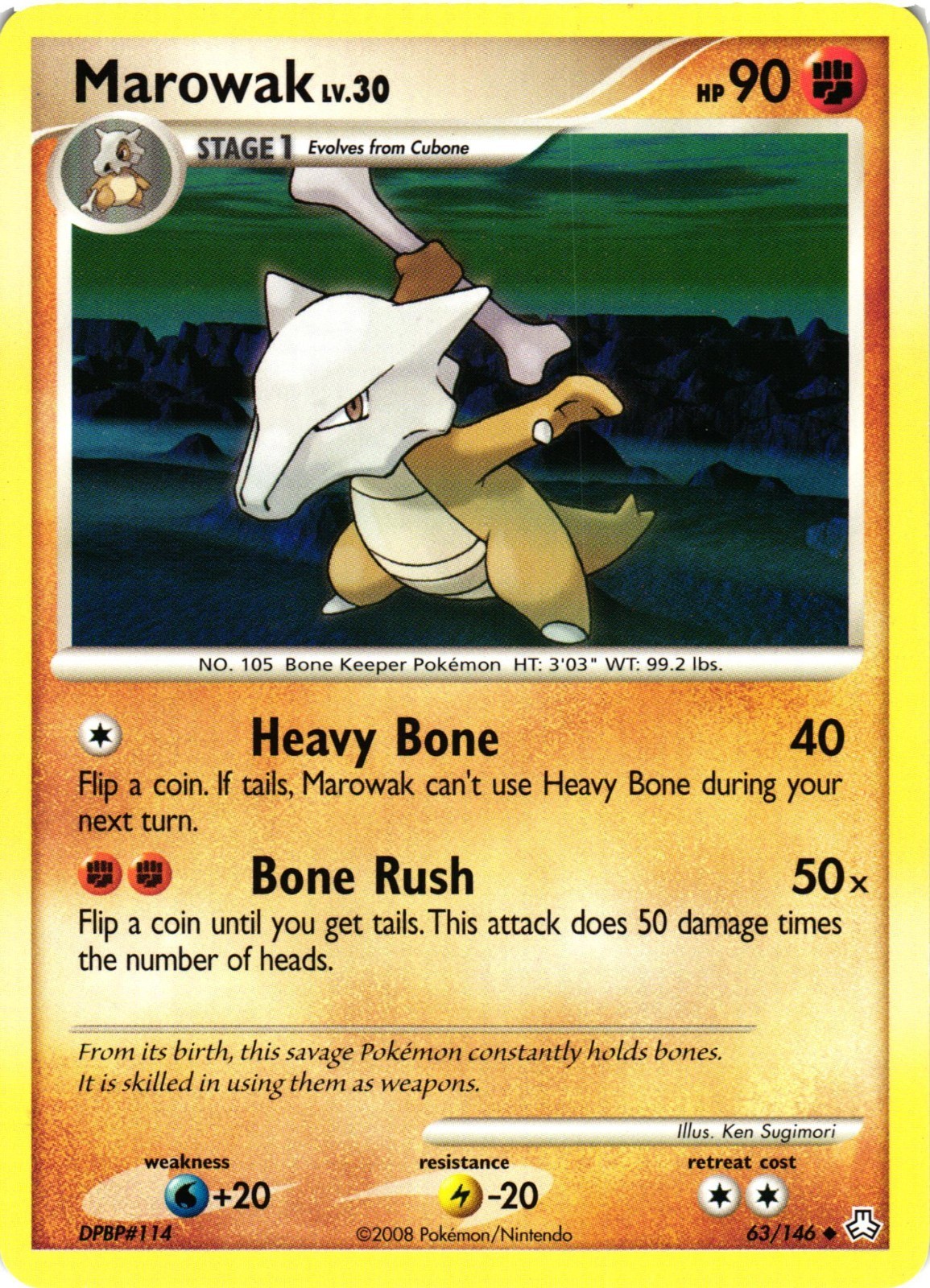 Pokemon TCG Marowak 63/146 Uncommon Legends Awakened LP
