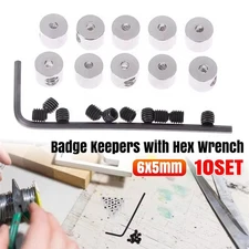 10pcs Badge Keepers Replacement Badge Pin Locks 6x5mm Locking Clasp Pin Backs UK