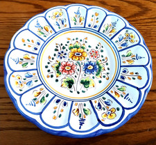 SPANISH HANDMADE POTTERY FLORALLY DECORATED PLATE
