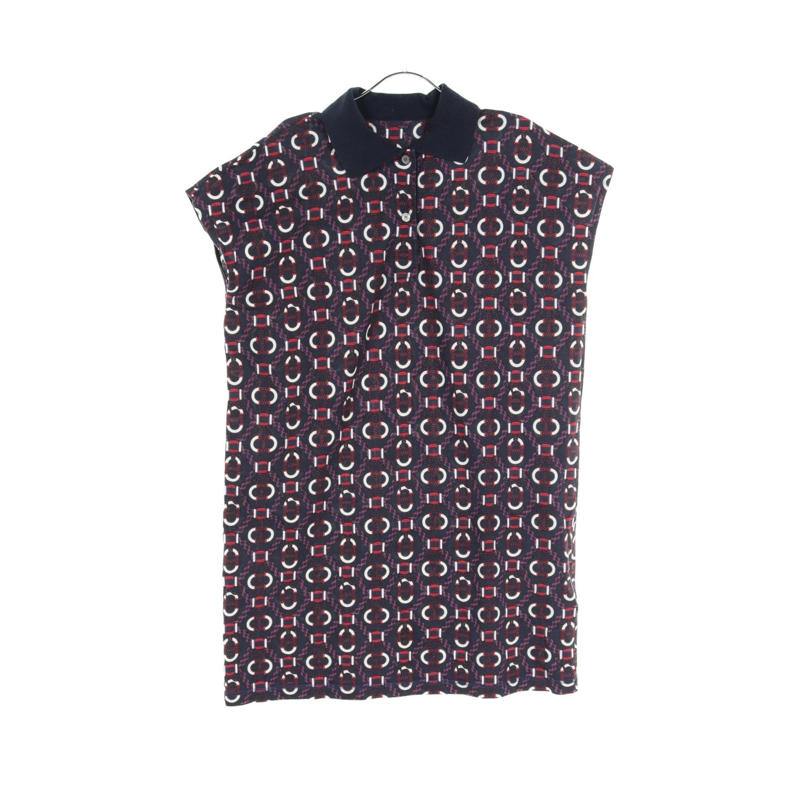 HERMÈS 【Abiti】HERMES Kanoe Polo Shirt Vestito Manica Francese Modello All Over Cotone