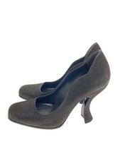 Rare Prada Square Toe Leather Pumps Brown Size EU37/US7