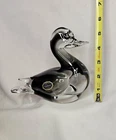 Large Vintage (Vetri) Murano Italy Black Art Glass Duck Figurine ~ Weighs 2 Lbs