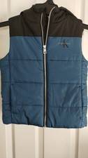 NWOT Calvin Klein Boy's Blue/Black Puffer Vest With Hoodie, Sz 4T A1 