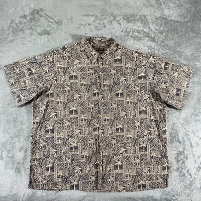 Tori Richard Hawaiian Shirt Mens 2XB Big Tall Cotton Lawn Palm Tree Aloha Resort