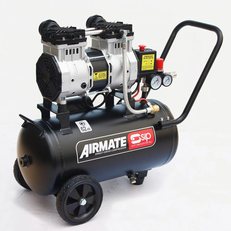 SIP Airmate Air Compressor Direct Drive Low Noise Oil-Free 230V 24L 2hp 9.6CFM - Image 2 of 4
