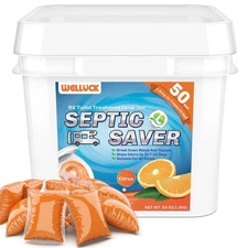 50 Packs RV Toilet Treatment Drops - Black Tank Deodorizer for Camper & Marine