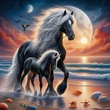 5D Diamond Painting Kits for Adults Beginners,Animal Horse Diamond Art Kits,D...