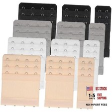 Yolev 12 Pcs Bra Extenders 2/3/4 Hooks Bra Hooks Replacement Soft Elastic Bra