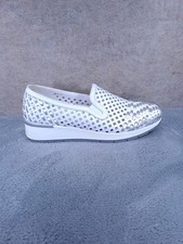 Alesya Sport Mocassini Donna vera pelle Suola antiscivolo e soletta Tg 36 Bianco