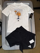 Boy  s Adidas 2pc Short Set Size 5 Youth NWTS Black White