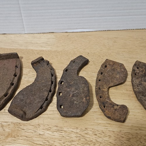 Vintage Konvolut Ochsen Ochsen Schuhe alt Gusseisen Bauernhof primitiv rustikal - Bild 8 von 9
