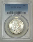 1955 P Franklin Half Dollar PCGS MS64 95% FBL Just Graded New Holder #L400L