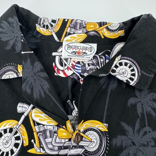 Camicia hawaiana moto Pacific Legend palme con bottoni 2XL - Foto 4 di 7