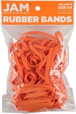 Durable Rubber Bands - Size 64 - Orange Multi-Purpose Rubberbands - 100/Pack