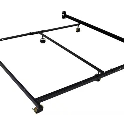 Low Profile Premium Lev-R-Lock Queen Adjustable All Sizes Bed Frame with 6-Legs