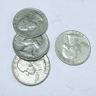 Washington Quarters, LOT OF 4 - 90% Silver 1932 - 1964, Circulated Coins #8913