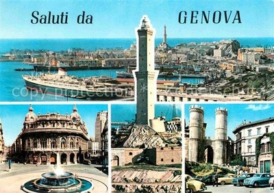 Genova Genoa Liguria Porto Piazza de Ferrari Lanterna Torri Porta Soprana e casa