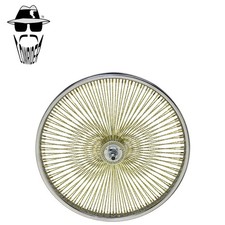 ORIGINAL LOWRIDER 20” Dayton 144 Spoke Square Twisted Front Rim Chrome/Yellow.