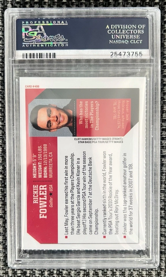 2016 SI for Kids #498 Rickie Fowler ROOKIE RC PSA 10 GEM MINT - Image 2 of 2