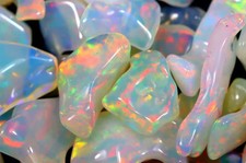 10 Pes Lot White Opal Polished Natural Ethiopian Welo Fire Opal Rough Gemstones