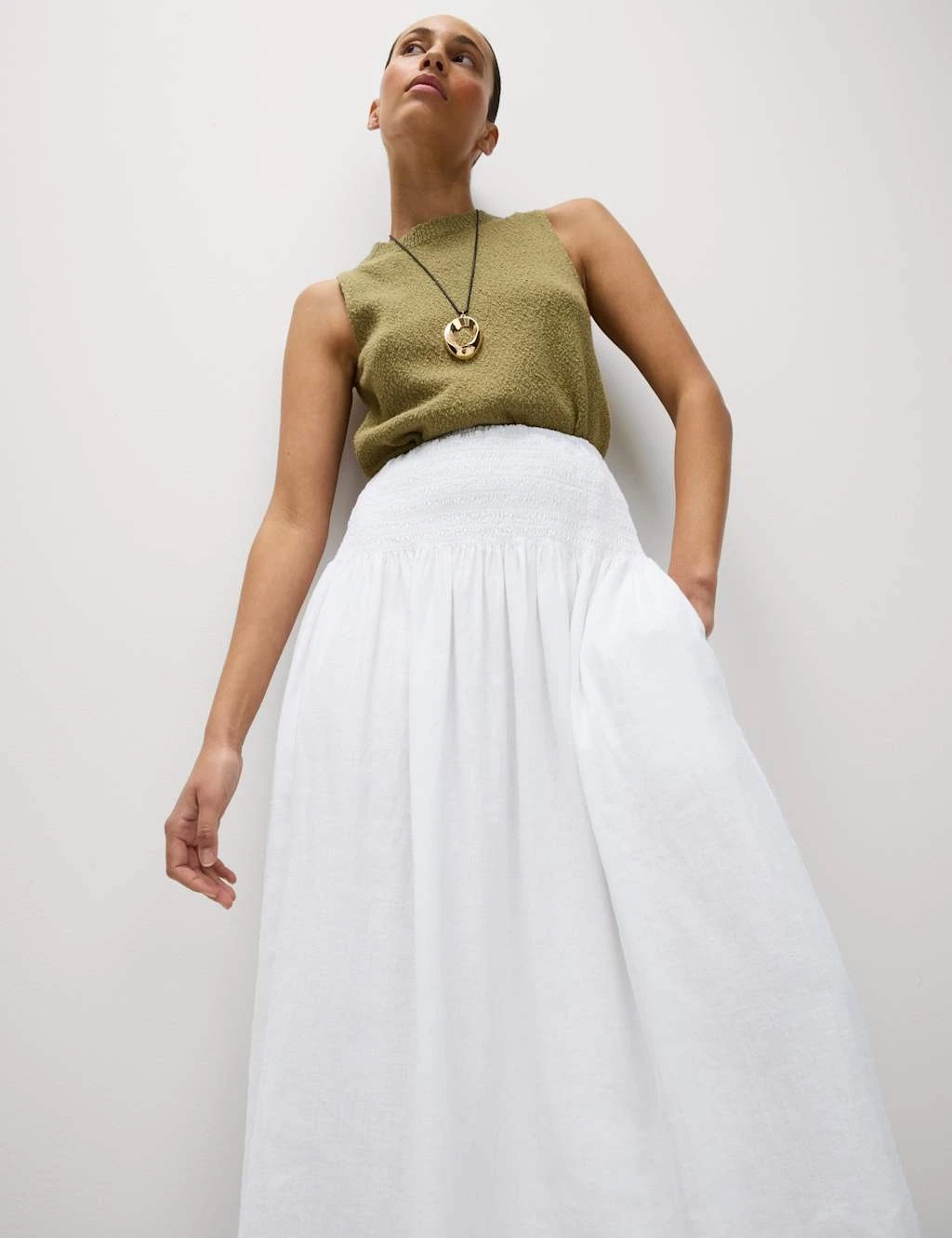 Marks & Spencer Womens Linen Maxi A Line Skirt in White - M&S
Opens in a new window or tab
