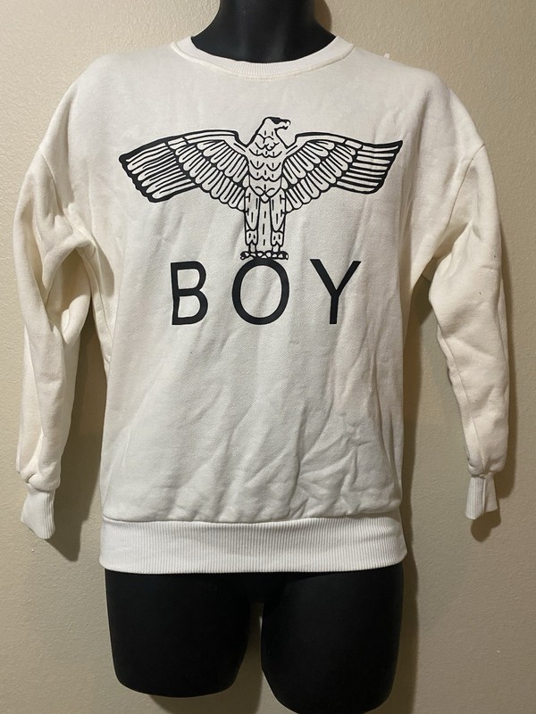 Vintage New Jing Di Design Ivory Unisex Sweater With Eagles BOY LONDON Logo