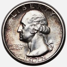 1932-S Washington Quarter, Beautiful Gem BU++ Key Date First Year Issue