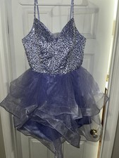 Girls Purple Sleeveless Dance Dress with Sequins and Tulle Skirt