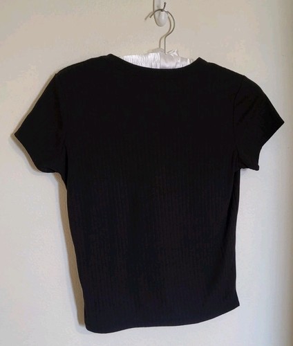Rhinestone Angel Y2k Rue21 Black Baby Tee - Picture 2 of 6
