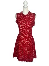Francesca's EUC Red Lace Sleeveless Fit & Flare Dress Sz M Romantic Goth Party