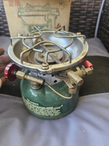 Vintage Coleman Campingkocher 502-700, grün, datiert 1/70, mit Karton ungetestet V3 - Bild 8 von 12
