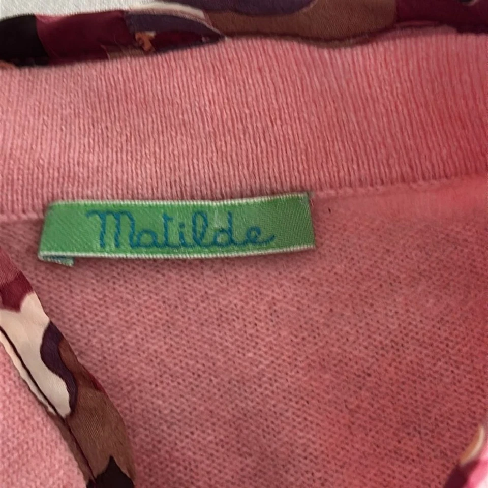 Matilde 女式意大利羊绒毛衣长袖粉色 12US/48IT 码 — 第 3/4 张图片