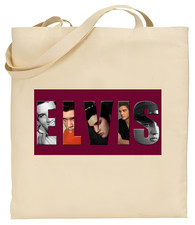 Elvis Natural Canvas Cotton Shopping Tote Bag Durable & Reusable Gift Present