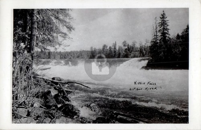 #ad Schroeder Minnesota MN Virgin Falls Nipigon River 1948 RPPC Photo Postcard COPY $4.95