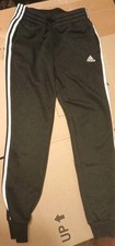 Adidas Pants Womens Small Black 3-Stripes Joggers Sweatpants Badge of Sport