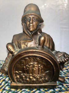 RARE VINTAGE DECORATIVE PILOT LIFE INSURANCE COMPANY SHIPS WHEEL SAILOR BANK