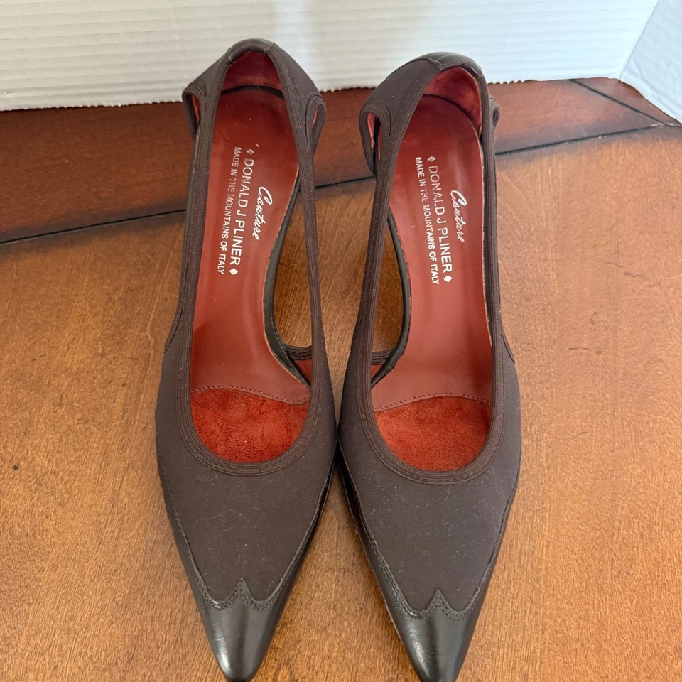 Donald J Pliner Couture Marrón Punta Gatito Tacones Para Mujer Talla 6M Foto 4 de 4