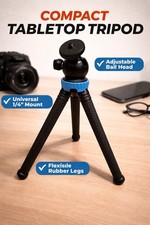 12  Compact Tabletop Tripod Stand w/ Ball Head 1/4  Camera Mount