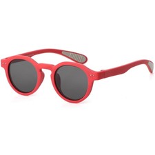 Mirkcittle Polarized Kids Sunglasses for Girls Boys, TPEE Small, Red Frame