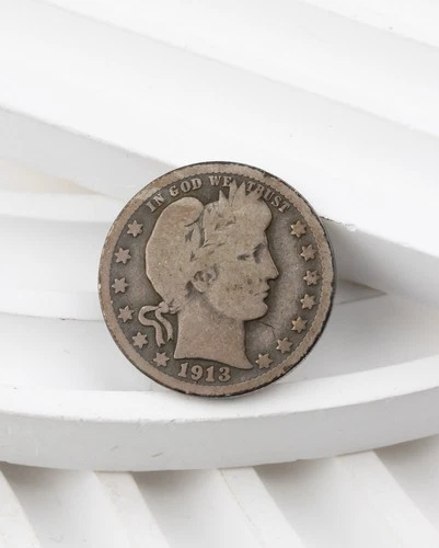 1913 Barber Quarter 90% US Coin 1913-P Better Date - 1061B