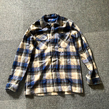 Pendleton 70s-80s made in USATall L Plaid Blue/Gray virgin Wool Flannel