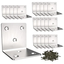 Silver Stainless Steel Corner Bracket,Joint Right Angle Bracket,L Shape Heavy...