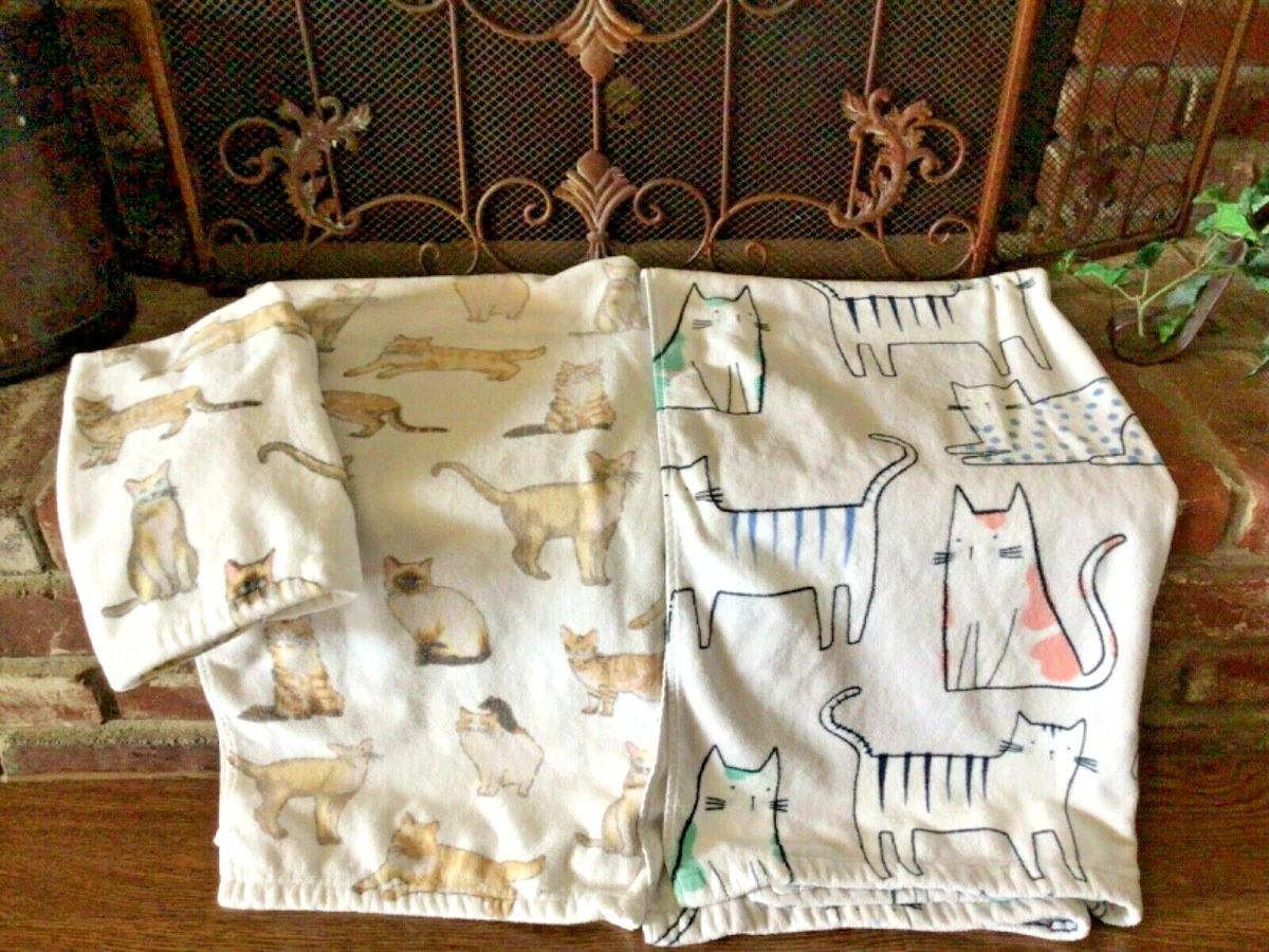 Cat print bath towels sales
