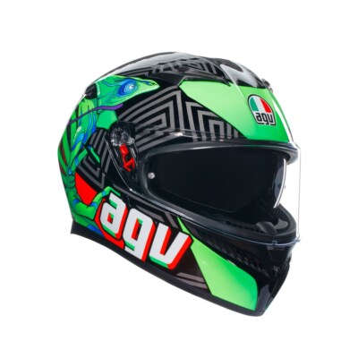 AGV K3 Kameleon Gr. S black red green Motorradhelm Integralhelm Sturzhelm